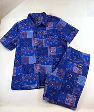 Dogg Supply by Snoop Dogg Men  s XL Matching Shirt Shorts Set Bandana Paisley
