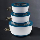 Evolution Microwave Stainless Steel Mixing Bowl with Lid Set (Blue)