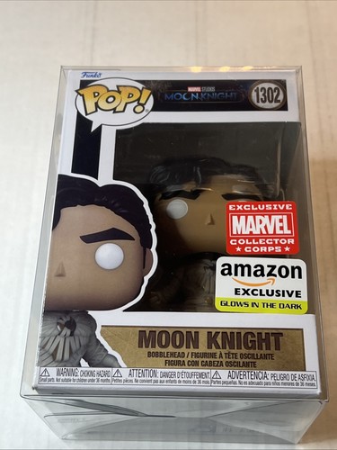 Funko Pop! Moon Knight #1302 Marvel Collector Corps Exclusive Glow In the Dark