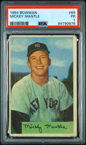 Mickey Mantle #65 1954 Bowman card