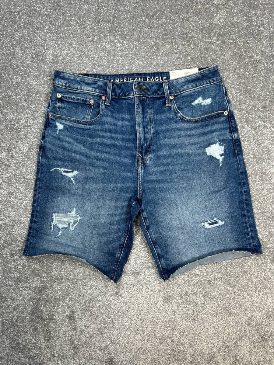 American Eagle Outfitters Airflex Denim Shorts Mens 34 Blue Cotton