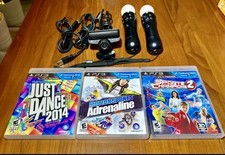 PS3 PlayStation 3 Move Bundle: Motion Camera, 2 Motion Remotes, Cables 3 Games