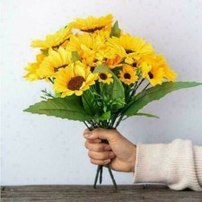 26 Head Artificial Sunflower Silk Fake Flowers Bouquet Wedding Floral Home Decor