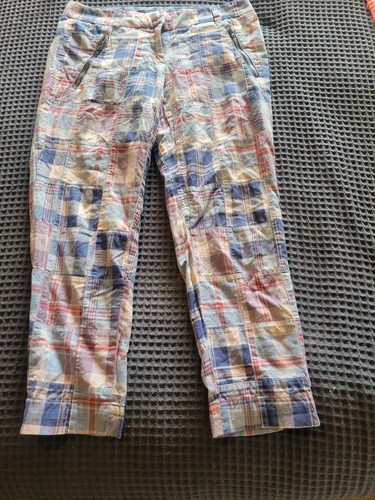 VINTAGE J CREW  MADRAS PATCHWORK CLAMDIGGERS CAPRI PANTS SIZE 2  SIZE XS