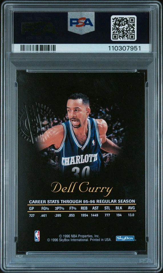 Skybox Premium 1996 autógrafos Dell Curry automático 8 Foto 2 de 3