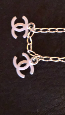 CHANEL Bracelet Bangle AUTH logo coco Vintage Rare Gradation