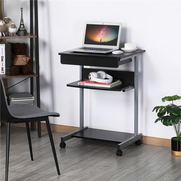 Computertisch Laptoptisch Kleiner Schreibtisch Officetisch BüRotisch Auf Rollen-image