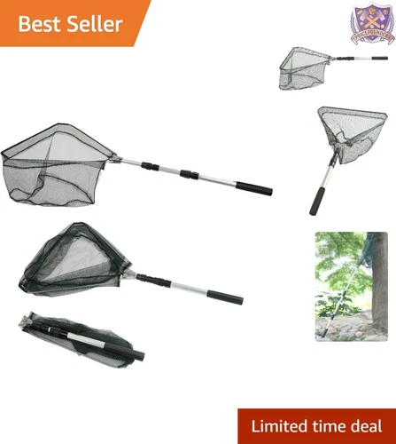 Fishing Landing Net Aluminum Telescoping Handle 50 Inch Lightweight Freshwater