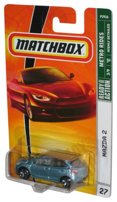 Matchbox Metro Rides 2/7 (2008) Light Blue Mazda 2 Toy Car #27