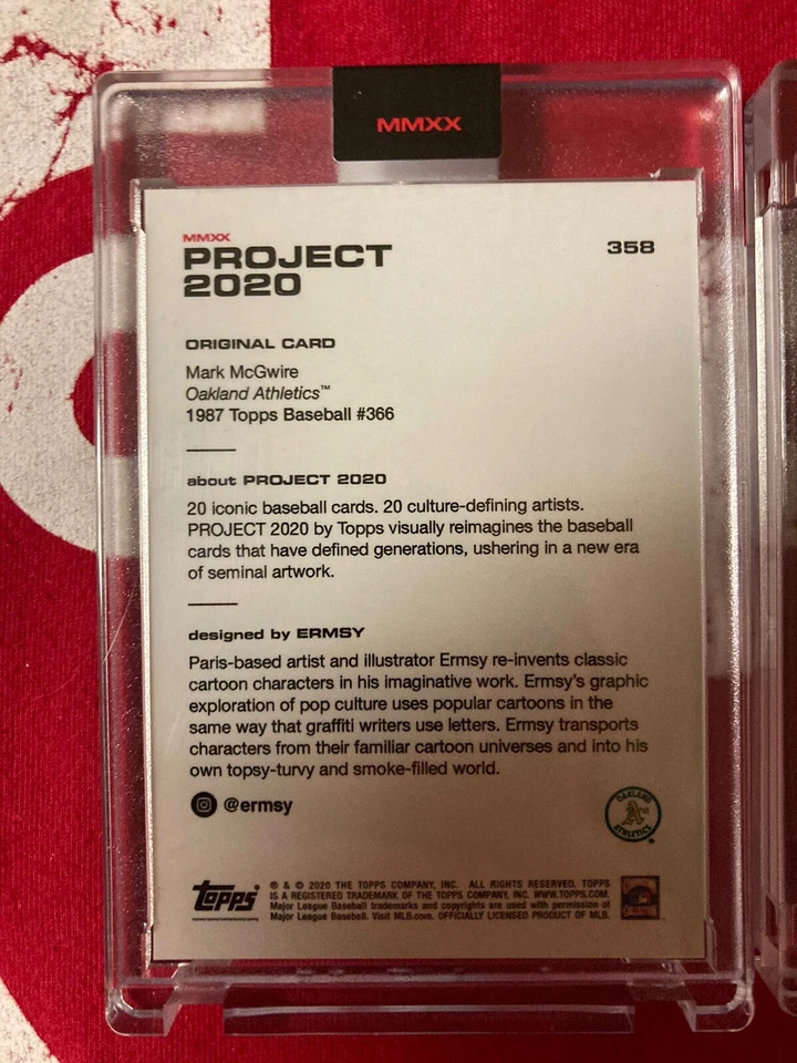 2020 Topps Project 2020 1987 Topps  Mark McGwire Ermsy #358 Fucci #134 LOT x2 - Image 4 of 4