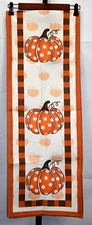 Fall Pumpkin Thanksgiving Halloween Table Runner Size 13"X72" New In Package