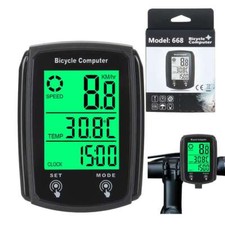 Bike Bicycle Speedometer Cycle Digital Odometer Computer Waterproof LCD Battery