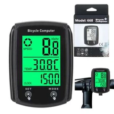 Bike Bicycle Speedometer Cycle Digital Odometer Computer Waterproof LCD Battery