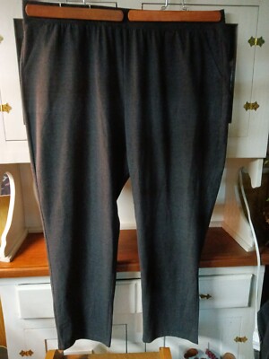 Croft & Barrow Gray Straight Mid Rise The Easy Knit Pant Women's Size 3X