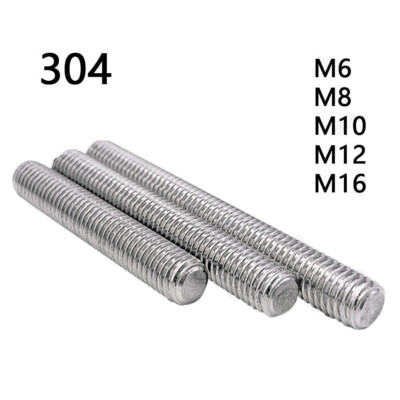 M6 M8 M10 M12 M16 304 Edelstahl Gewindestangen Gewindebolzen Gewindestifte
