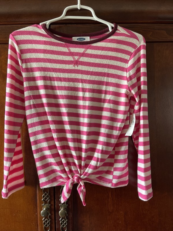 old navy girls sweater size M(8) NWT pink and white stripe
