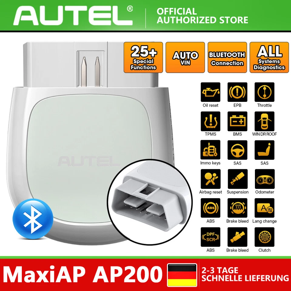 2025 Autel MaxiAP AP200 Profi KFZ OBD2 Diagnosegerät Auto Scanner ALLE SYSTEM DE