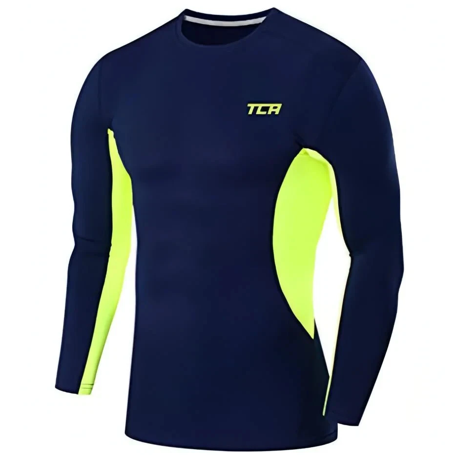 MENS COMPRESSION BASE-LAYER THERMAL LONG SLEEVE TOP SKIN TIGHT TCA MUSCLE GYM - Image 4 of 4