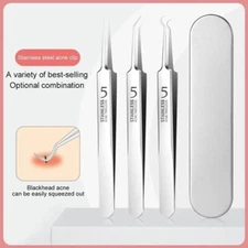 Acne Needle Blackhead Remover Pimple Blemish Comedone Extractor Tweezer Tool Kit