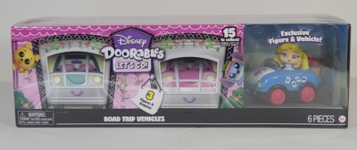 Disney Doorables Let's Go Series 1 Road Trip Alice Car + 2 Figures & Vehicles