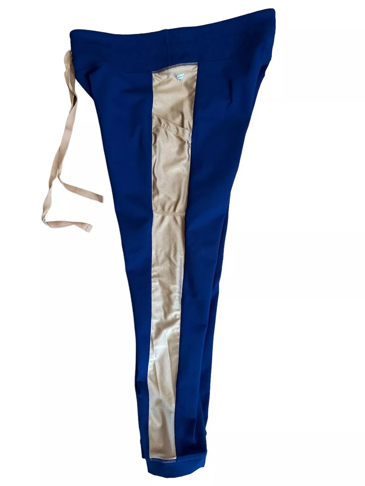 fabletics powerhold navy gold drawstrings leggings