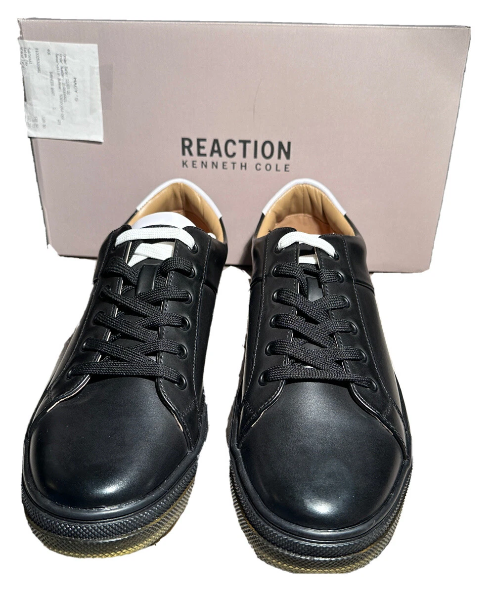 New In Box Kenneth Cole Reaction Eastern Sport Black Sneakers Men s Size 11.5