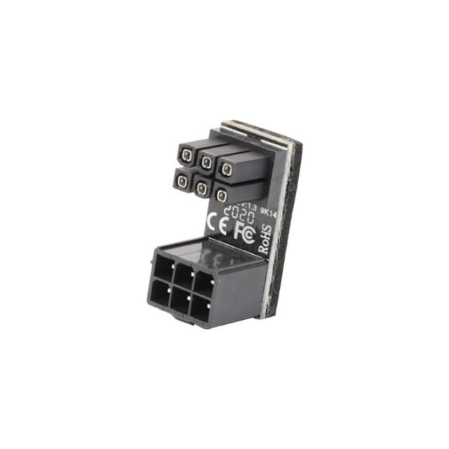 ATX 6 Pin Female to Male 180 Degree Up Angled Adapter for Graphics Card