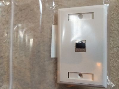 Polycom Assy, Wall Plate, RJ45, PN 2215-24414-001, White, NEW, Cat5e, female