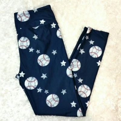 NEW in PKG CHARLIE'S PROJECT BASEBALL STAR WOMEN S Yoga LEGGINGS L/XL 12-22 NWT