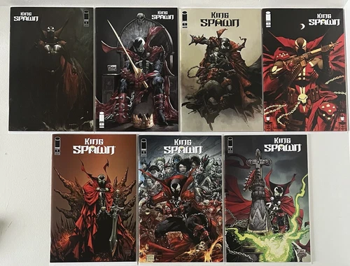 7 Copies of King Spawn 1 Variants A B C D E F G McFarlane Puppeteer Cates VF/NM