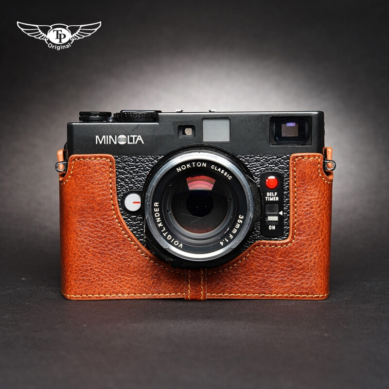 TP Handmade Minolta CLE Camera Half Case Genuine Leather Retro