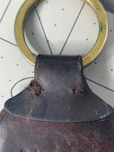 Vintage Polo Ralph Lauren Brown Saddle Leather Pony Key Chain Key Ring Fob (H3) - Picture 7 of 8