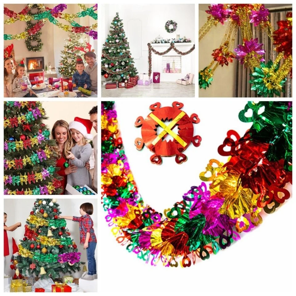 Guirnalda de Lámina de Navidad Extra Larga Techo Colgante Oropel Navidad Hogar Fiesta Decoración - Imagen 2 de 4