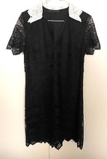 ZARA Vestito MINI in Pizzo Nero Taglia S - Nuovo