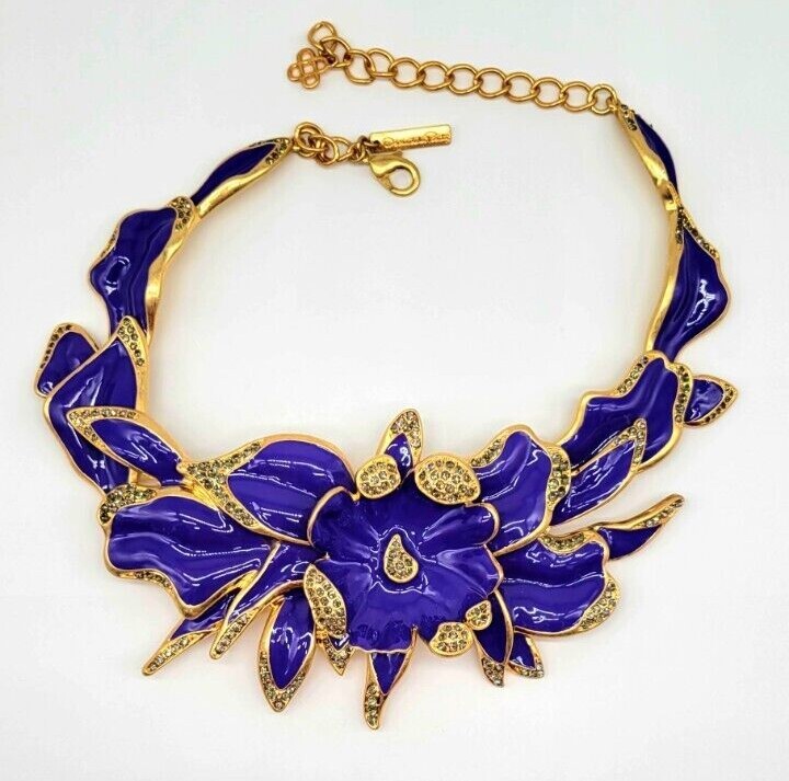 ネックレス・ペンダント Abstract Statement Necklace Oscar de la Renta Edgy Abstract Flower Statement Necklace