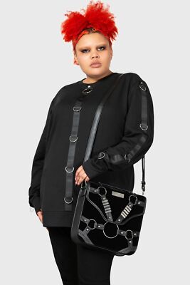 KILLSTAR Schultertasche - Witches of Wicked Samt Kunstleder Riemen Goth Gothic