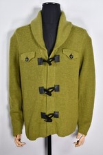 Paolo Pecora Wool Shawl Toggle Cardigan Green size XL
