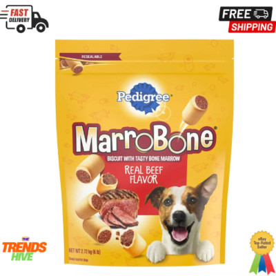 Pedigree Dry Dog Treats Biscuits  MarroBone Real Beef Flavor,  6 Lb 1 count