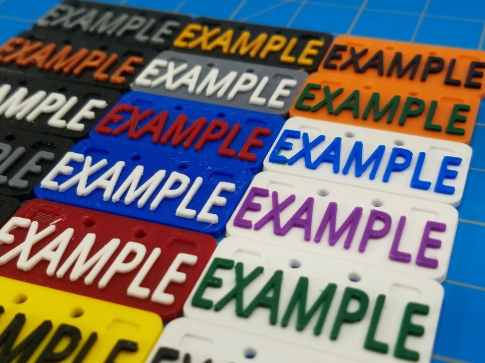 1/10 Scale Custom RC License Plate 2 Matching Plates 6 Piece Set - 8 Characters - Image 4 of 4