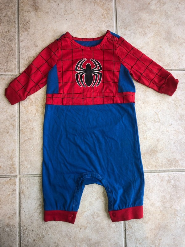 BoxLunch Exclusive Marvel Spiderman Spidey one pc Outfit/Costume/Bodysuit 12 M