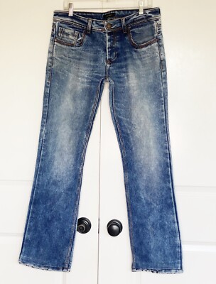 DSquared2 DISTRESS WASHED BLUE RELAX LEG DENIM JEANS SIZE: 33x31