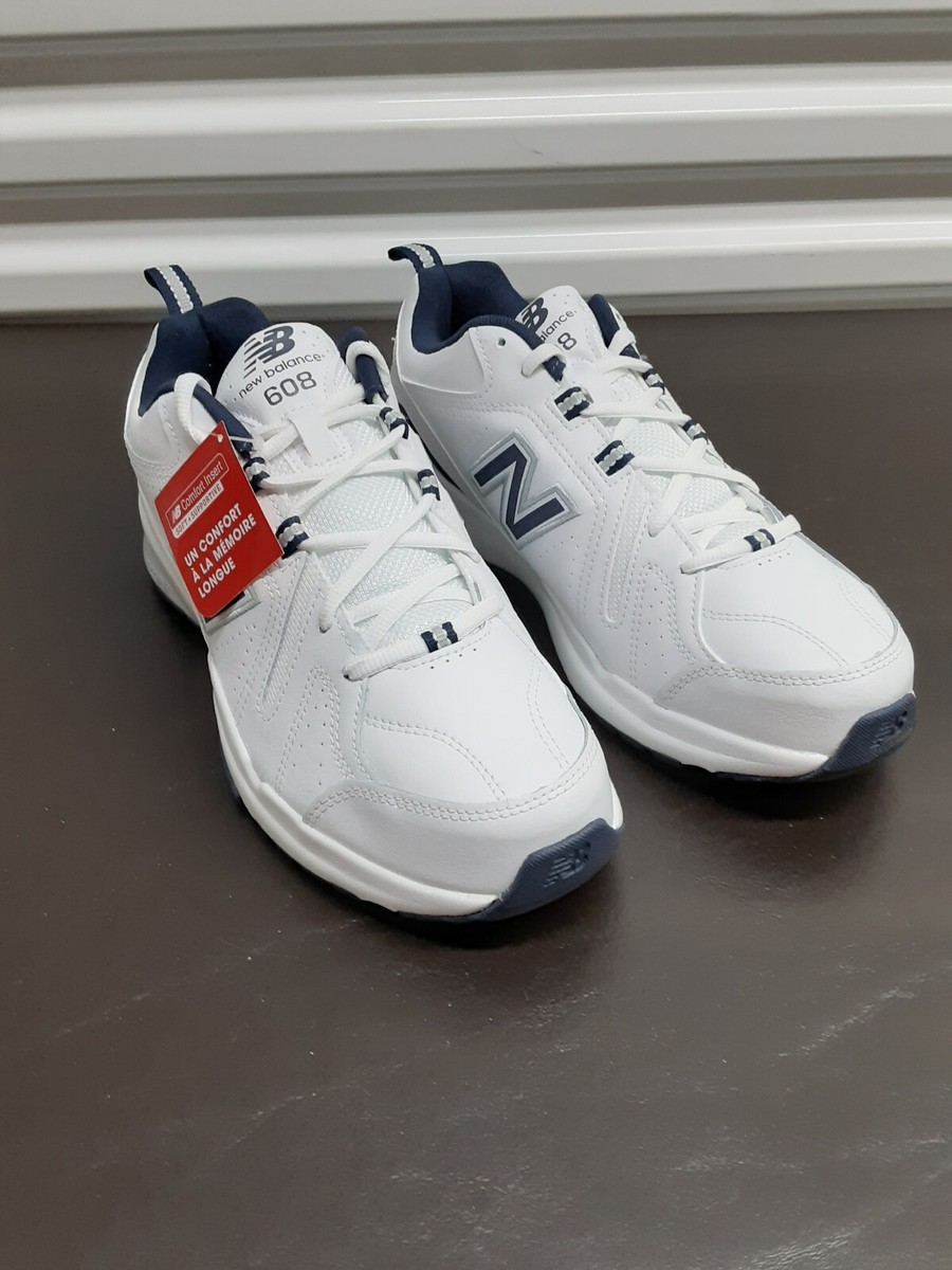 608 V5 New Balance Walking Shoes White New Balance 608V5 Men's Training  Shoes, Color: White Navy Width