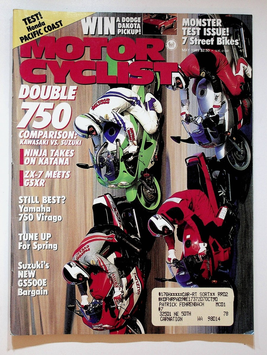 雑誌 1989 May Motorcyclist Motorcycle Magazine Sporting 750 Comparisons