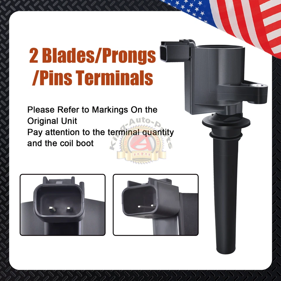 Ignition Coil DG513&Motorcraft Spark Plugs for Ford Escape Mazda Mercury 3.0L V6 - Imagem 3 de 4