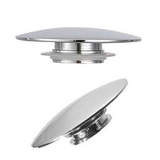 Basin Waste Sink Plug Silver Chrome 66mm Pop-up Cap Click Clack Push Button UK