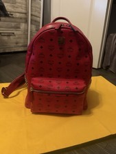 Red MCM Backpack Leather with Real Receipt Excellent Condition