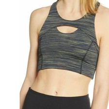 NEW FREE PEOPLE FP Movement Strut Sports Bra Crossback Black Combo Size L Gym