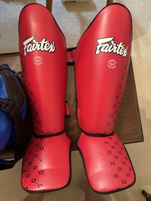 Fairtex Competition Muay Thai Shin Guards SP5 - Red Medium Size