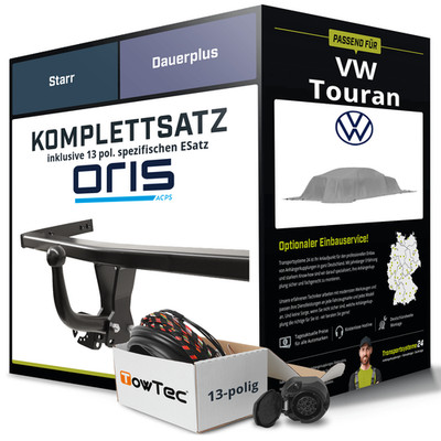 Anhängerkupplung ORIS starr für VW Touran +E-Satz Kit NEU AHK