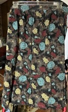 Vintage Sag Harbor Woman Floral Skirt 2X Elastic Waist, Pockets, Waist Has Flaws